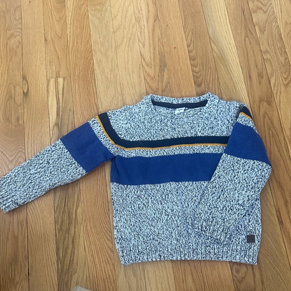 Janie and Jack Blue and Gray Kids Sweater